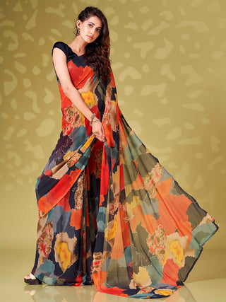 Tikhi Imli Abstract Printed Ready To Wear Saree - Distacart