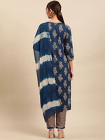 Thumbnail for Sangria Women Ethnic Motifs Printed Gotta Patti Pure Cotton Kurta with Trousers - Distacart