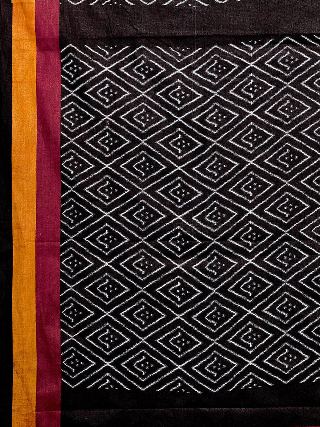 Kalini Off-White & Black Printed Pure Cotton Saree - Distacart