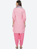 Thumbnail for Biba Geometric Printed Kurta With Salwar & Dupatta - Distacart