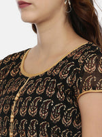 Thumbnail for Souchii Black & Yellow Printed Maxi Dress - Distacart