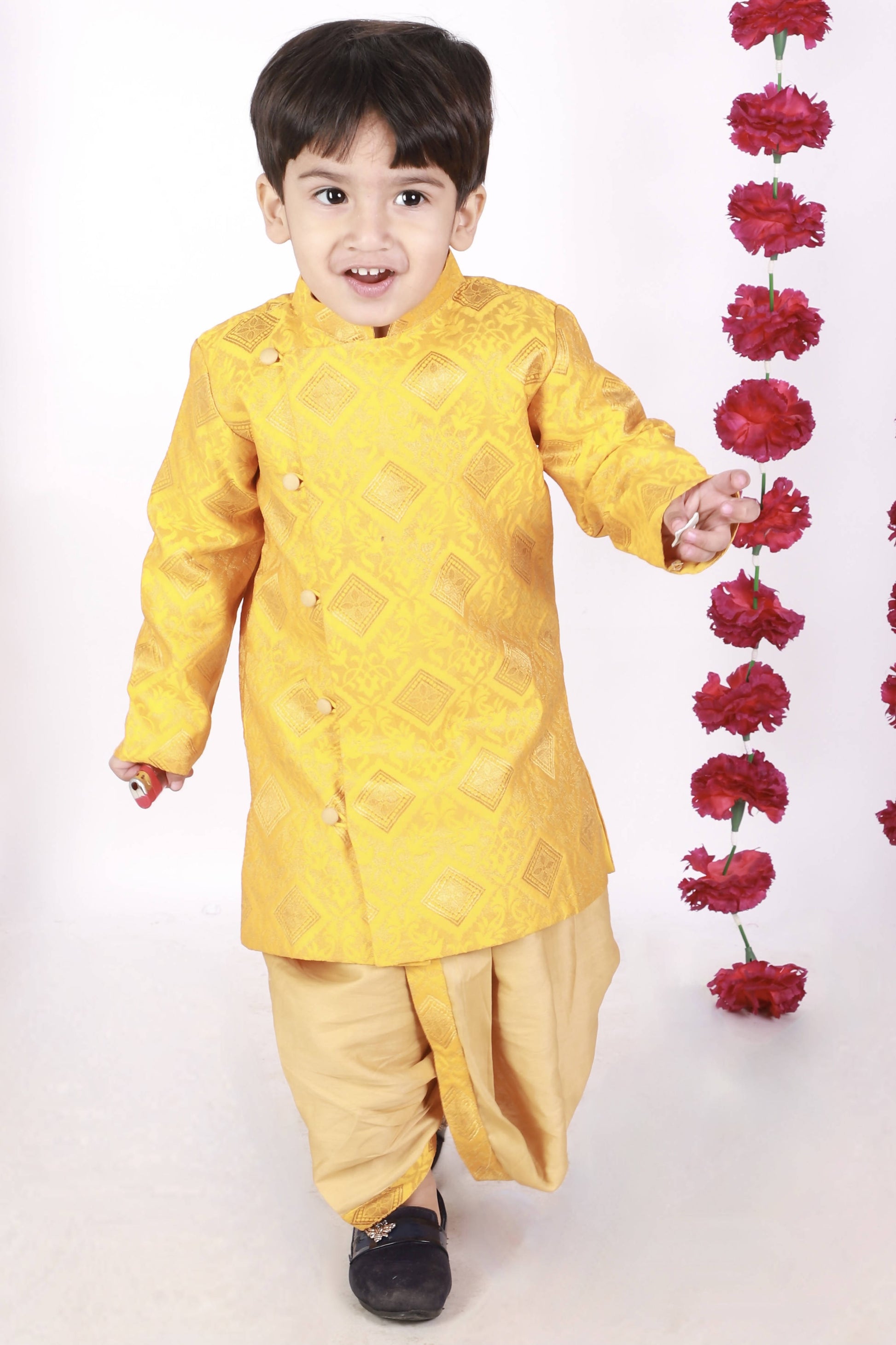 Little Bansi Angrakha Kurta with Dhoti Royal yellow