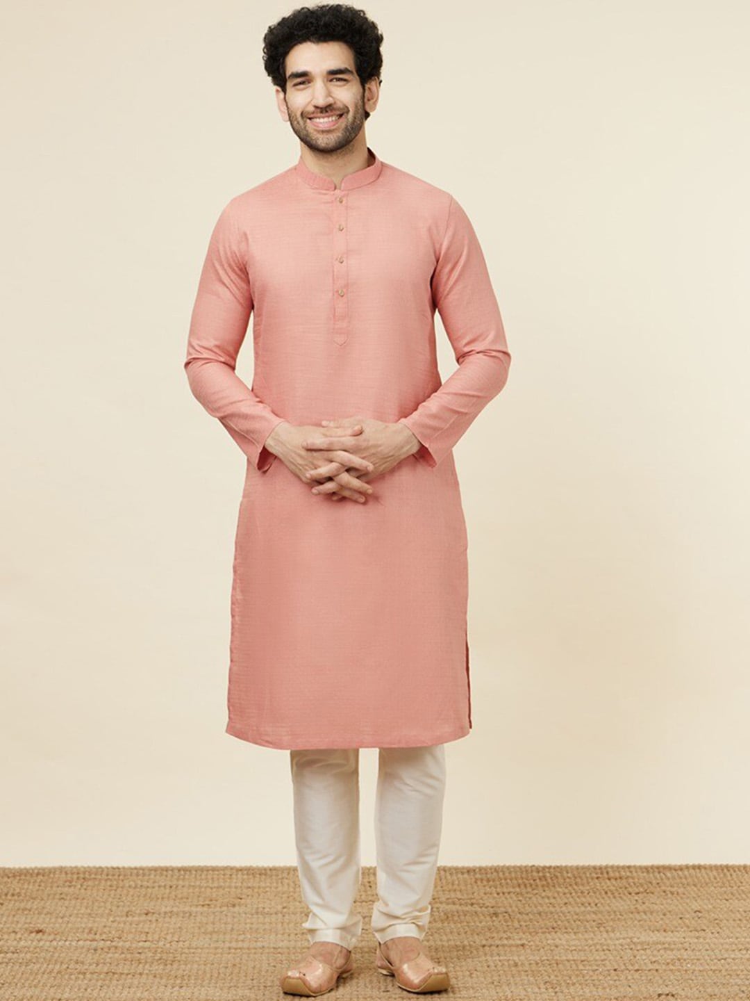 Manyavar Mandarin Collar Kurta with Pyjamas - Distacart