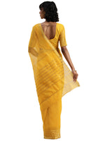 Thumbnail for Kalini Yellow & Golden Pure Cotton Saree - Distacart