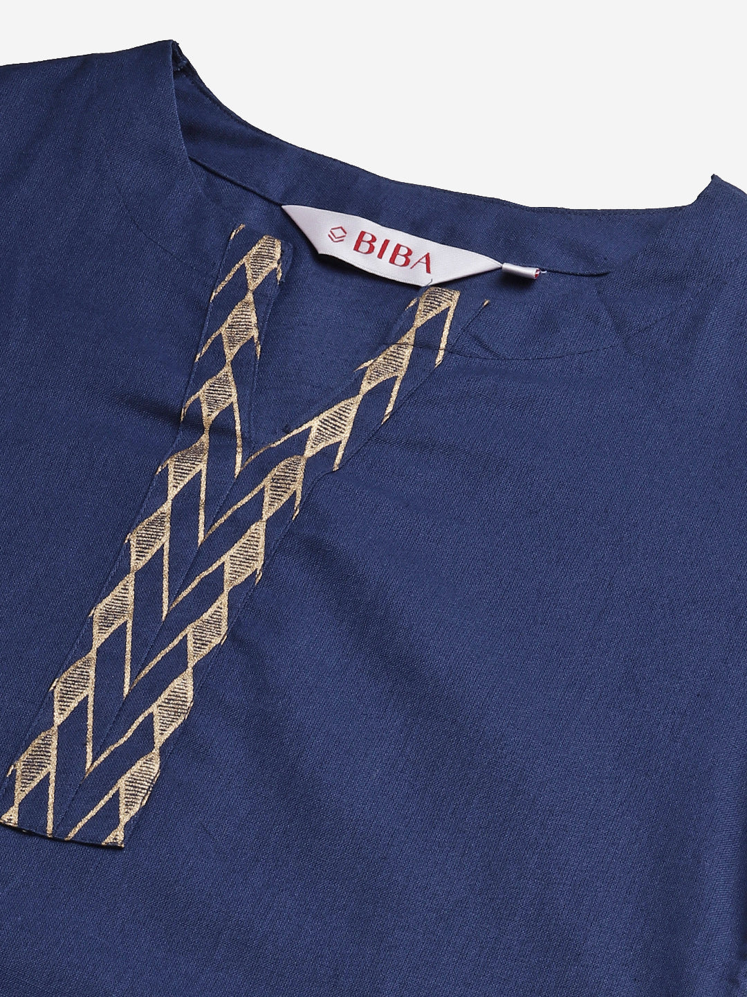 Biba Women Navy Blue Solid Kurta with Palazzos - Distacart