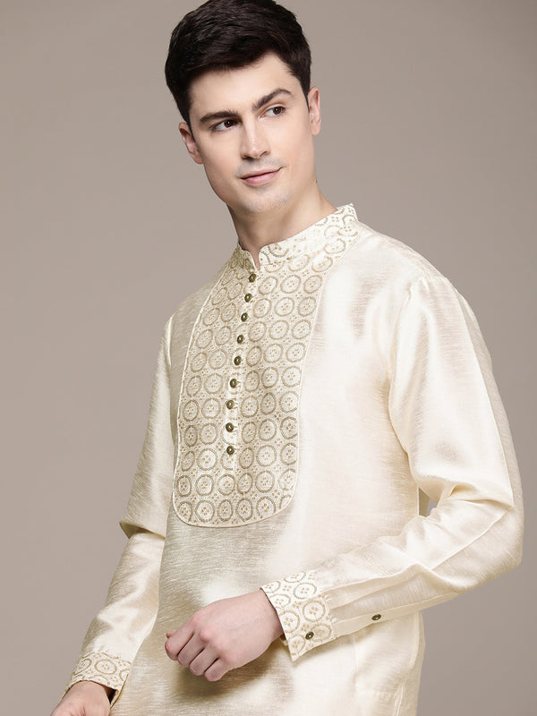 House of Pataudi Ethnic Motifs Yoke Design Sequinned Jashn Kurta - Distacart