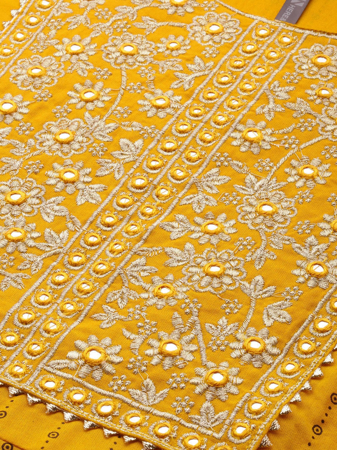 HERE&NOW Gotta Patti Pure Cotton Kurta with Sharara With Dupatta - Distacart