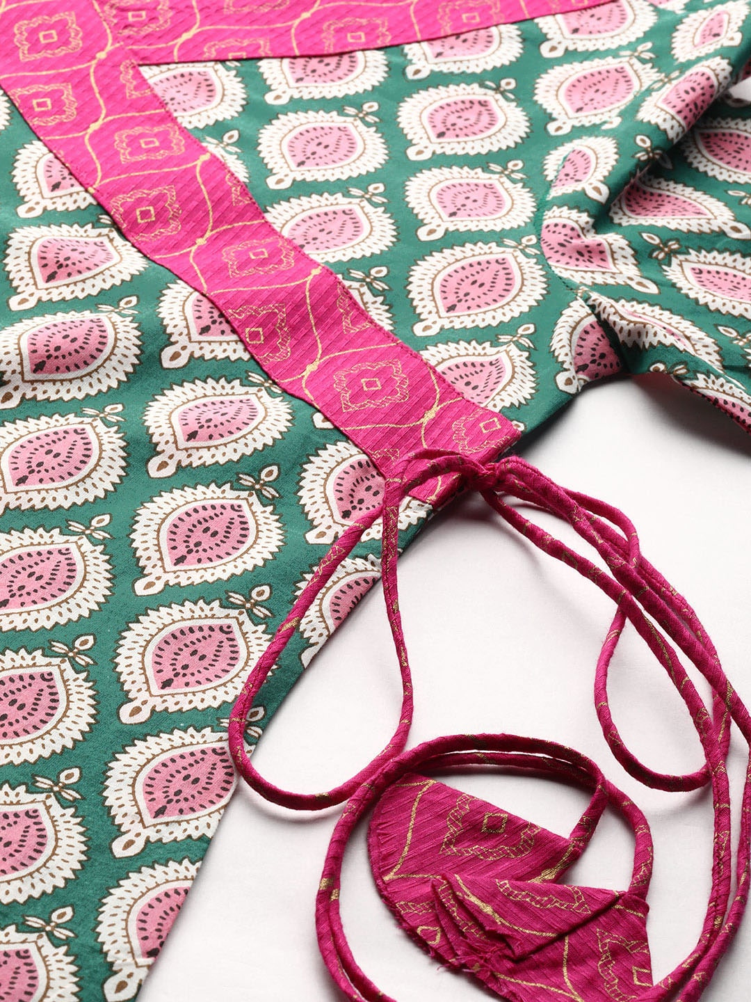Sangria Women Ethnic Motifs Printed Angrakha Kurta - Distacart