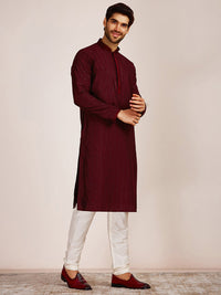 Thumbnail for Manyavar Men Striped Sequinned Kurta with Pyjamas - Distacart