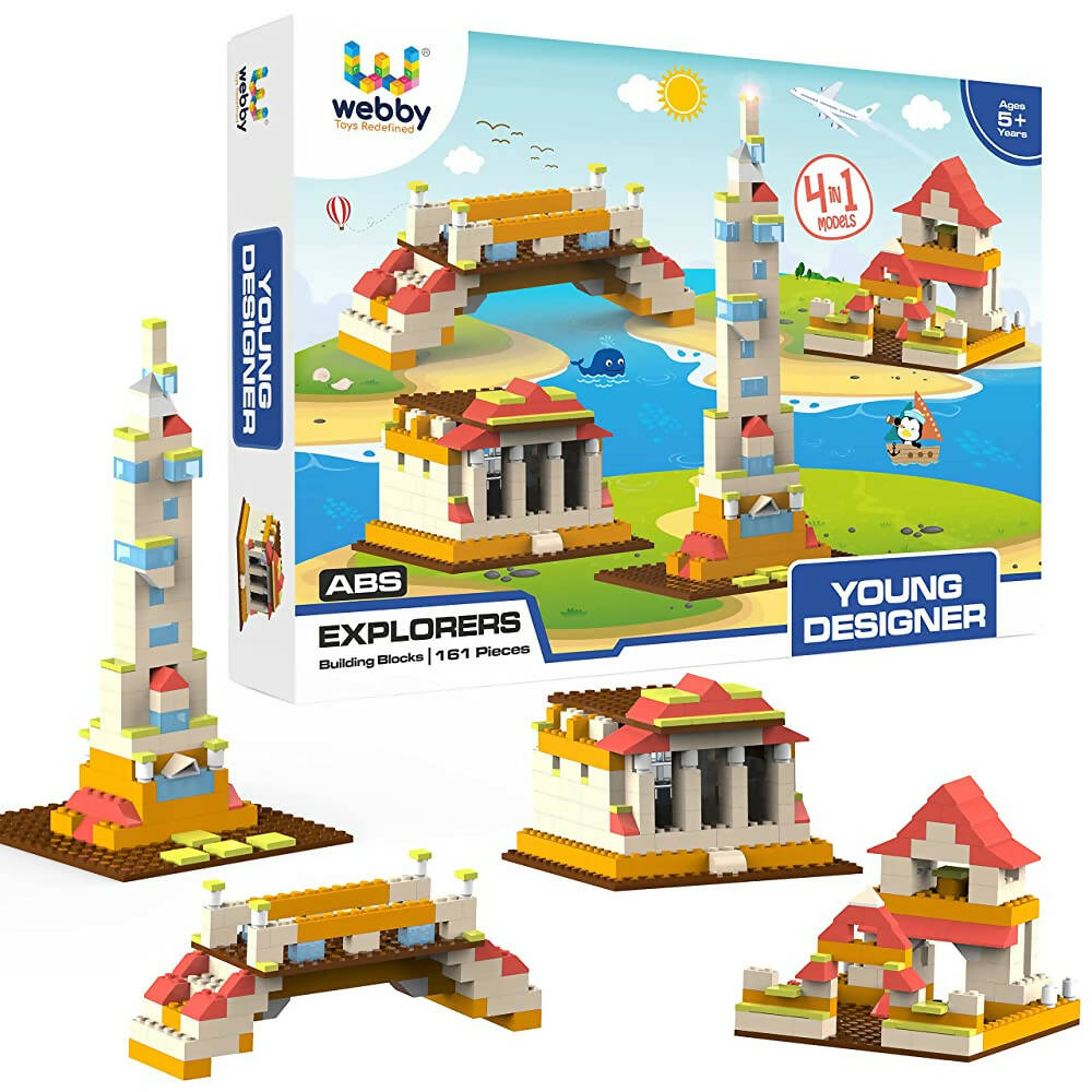 Webby 4 in 1 Young Designer ABS Toy Set for Kids (161 Pcs) - Distacart