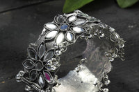 Thumbnail for Mominos Fashion Kamal Johar Oxidised Silver-Plated Mirror work Design Bracelet