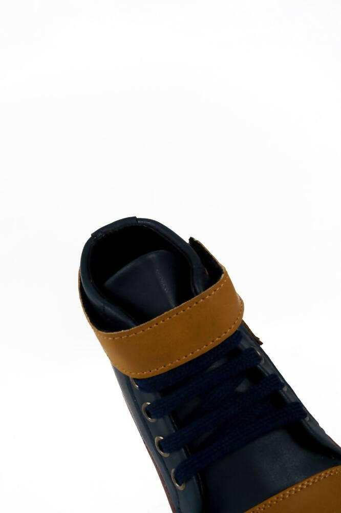 Tiny Bugs Boys Party Wear Mid Top Boots - Navy - Distacart