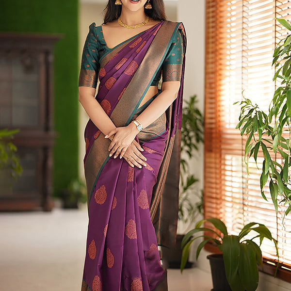 Kalini Ethnic Motif Woven Design Zari Pure Silk Kanjeevaram Saree - Distacart