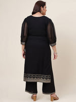 Thumbnail for Kalini Ethnic Motifs Printed Puff Sleeves Silk Cotton Kurta - Distacart