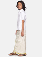 Thumbnail for Sethukrishna Boys White Shirt with Readymade Dhoti - Distacart
