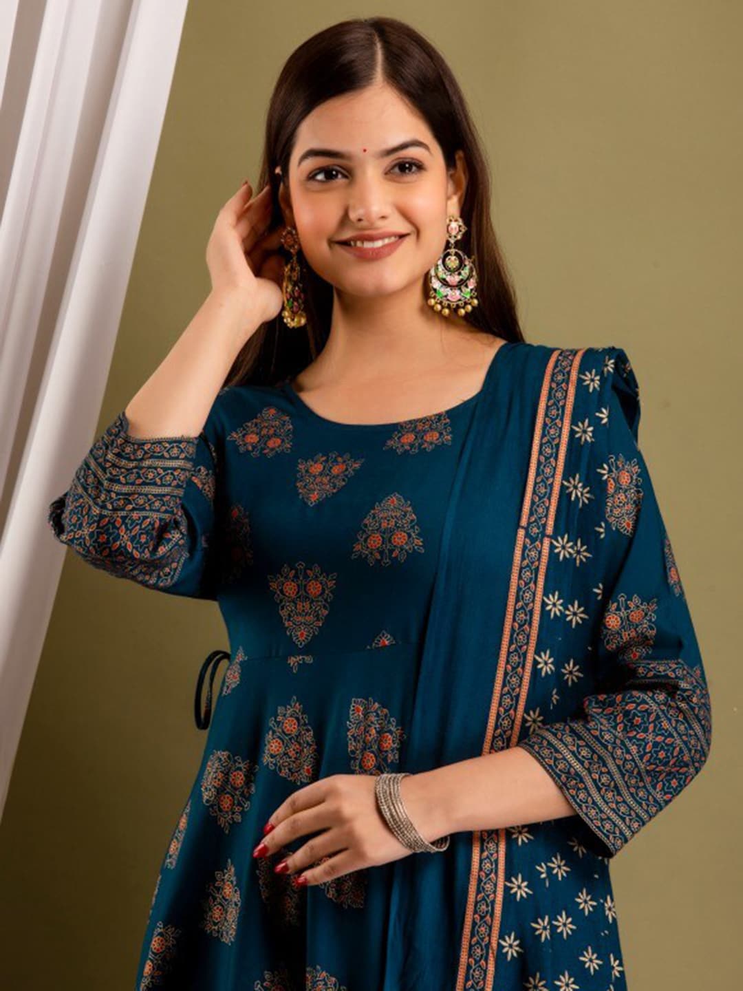 Kalini Women Ethnic Motifs Printed Anarkali Kurta - Distacart