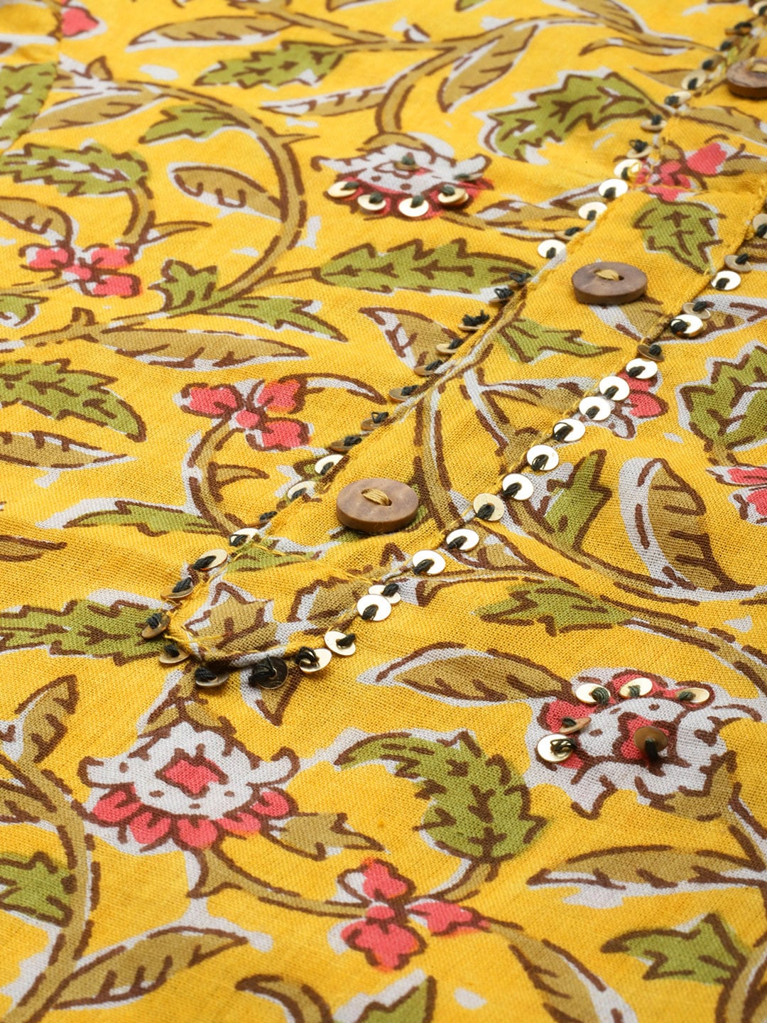 HERE&NOW Ethnic Motifs Printed Sequinned Kurta With Trousers & With Dupatta - Distacart