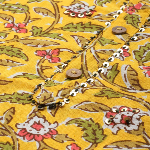 HERE&NOW Ethnic Motifs Printed Sequinned Kurta With Trousers & With Dupatta - Distacart