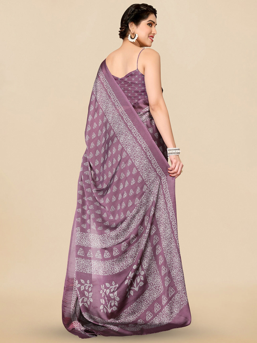 Kalini Ethnic Motifs Printed Block Print Saree - Distacart