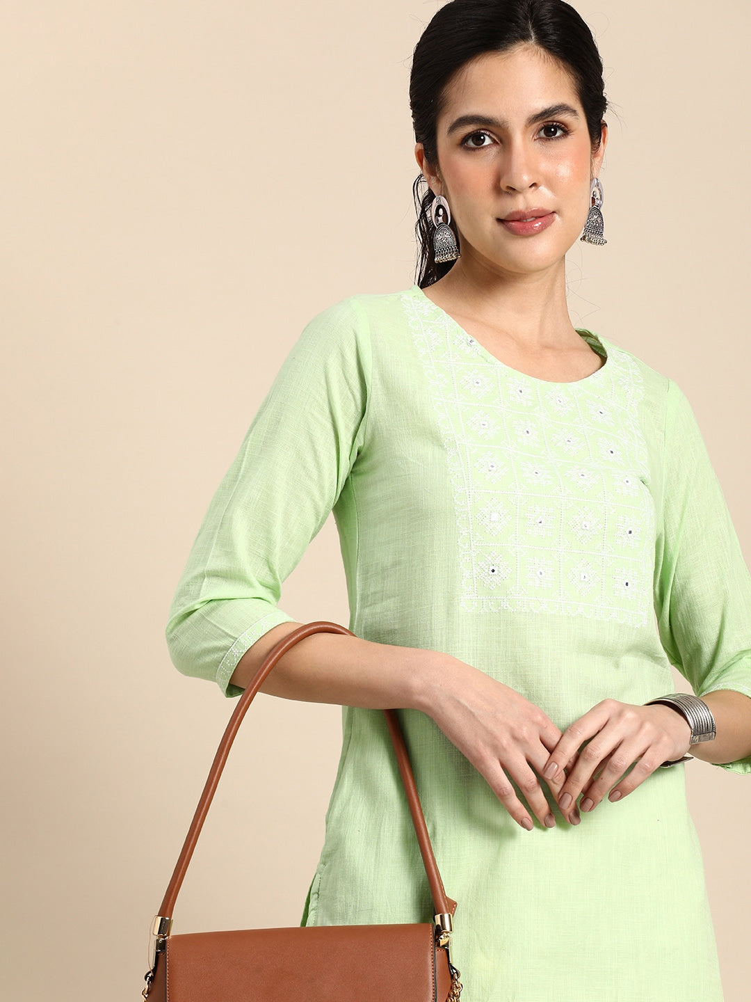 Sangria Women Ethnic Motifs Embroidered Mirror Work Kurta - Distacart