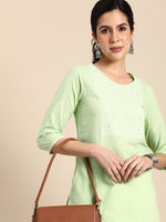 Thumbnail for Sangria Women Ethnic Motifs Embroidered Mirror Work Kurta - Distacart