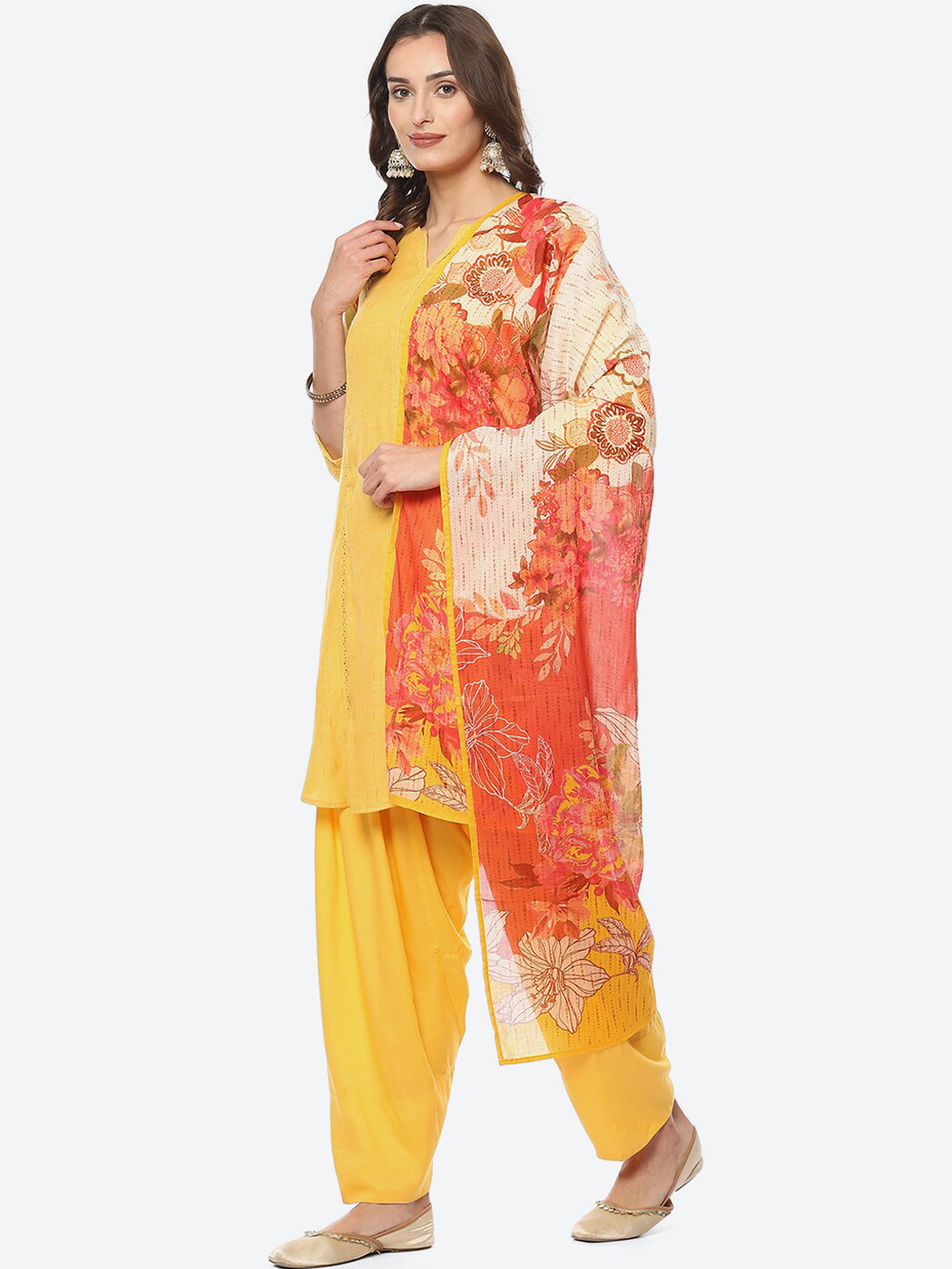 Biba Women Woven design Kurta With Salwar & Dupatta - Distacart