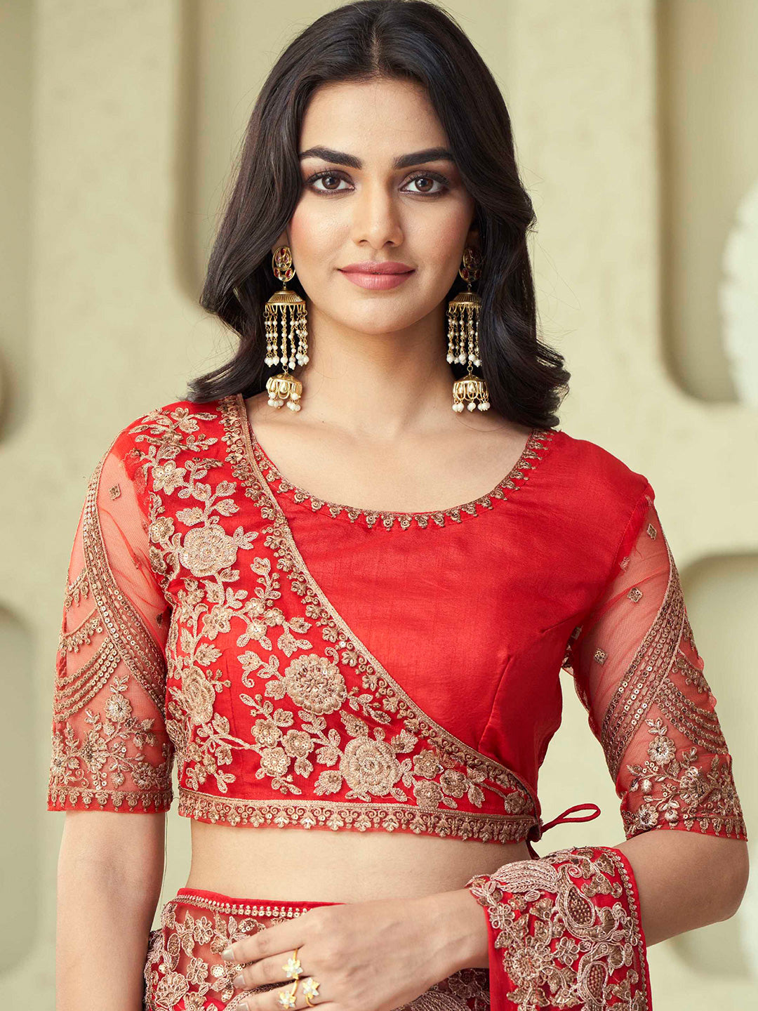 Mitera Embellished Embroidered Saree - Distacart
