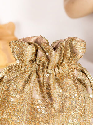 Buy AMYRA Floral Creeper Pattern Potli Bag Online | Aza Fashions