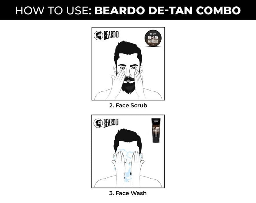 Beardo De-Tan Face Wash And De-Tan Face Scrub Combo Gift Box - Distacart