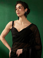 Thumbnail for Sangria Embellished Beads & Stones Pure Georgette Saree - Distacart
