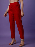 Thumbnail for Kalini Women Red Embroidered Regular Thread Work Kurta with Trousers & With Dupatta - Distacart