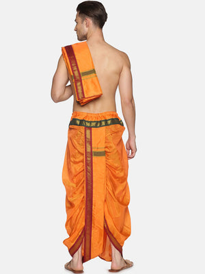 Sethukrishna Men Orange Readymade Dhotis - Distacart