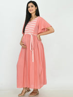 Thumbnail for Kalini Women Flared Sleeves Maternity Anarkali Kurta - Distacart