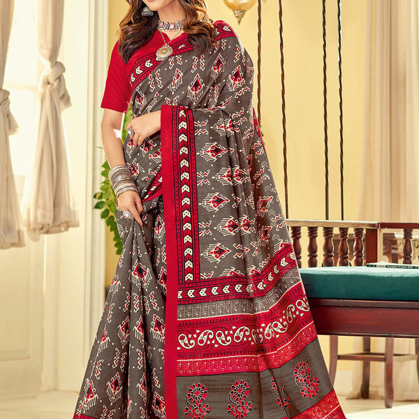 Kalini Ethnic Motifs Printed Dabu Saree - Distacart