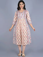 Thumbnail for Kalini Women Beige Floral Printed Flared Sleeves Kurta - Distacart