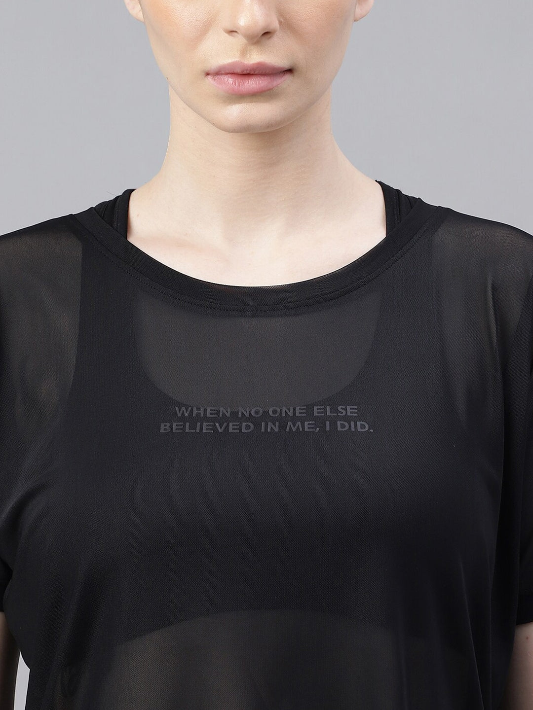 MKH Relaxed Fit Typography Printed Drop-Shoulder Sleeves Dri-FIT Sheer Training T-shirt - Distacart