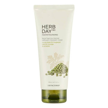 The Face Shop Herb Day 365 Master Blending Foaming Cleanser-Mungbean & Mugwort - Distacart