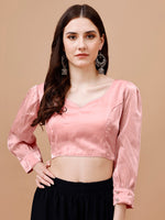 Thumbnail for Tikhi Imli Sweetheart Neck Organza Saree Blouse - Distacart