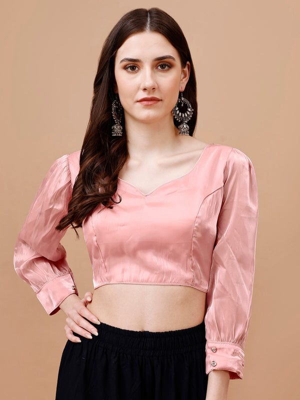 Tikhi Imli Sweetheart Neck Organza Saree Blouse - Distacart