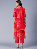 Thumbnail for Kalini Floral Printed Straight Kurta with Trousers & Dupatta - Distacart