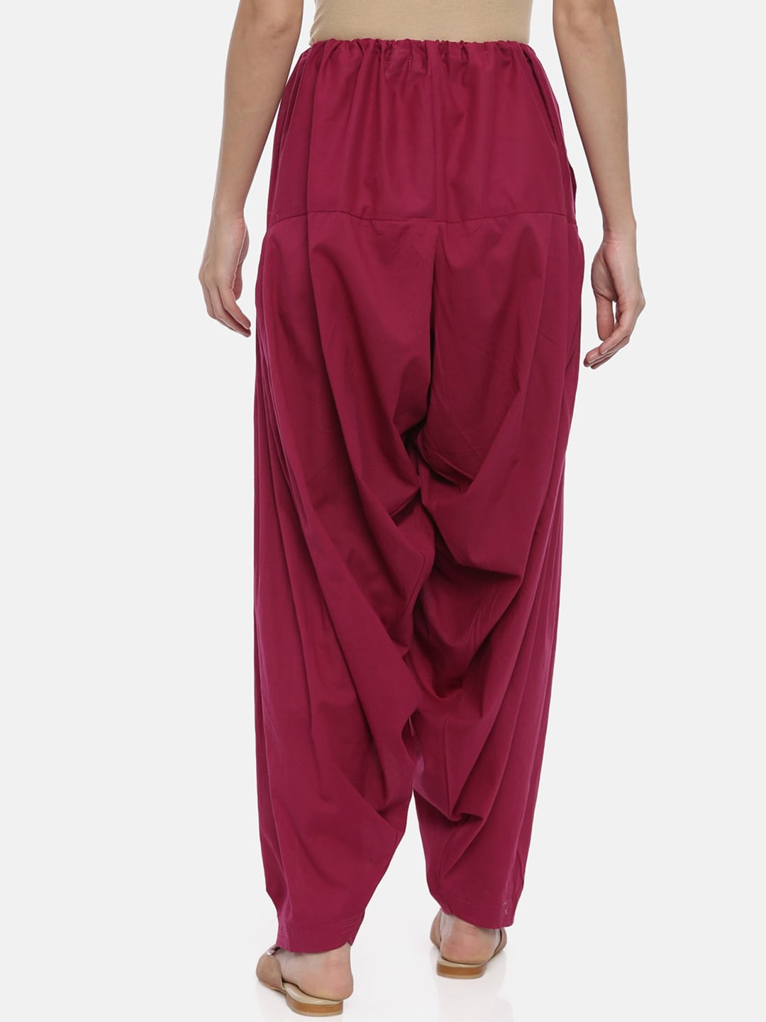 Souchii Maroon Solid Regular-Fit High-Rise Patiala - Distacart