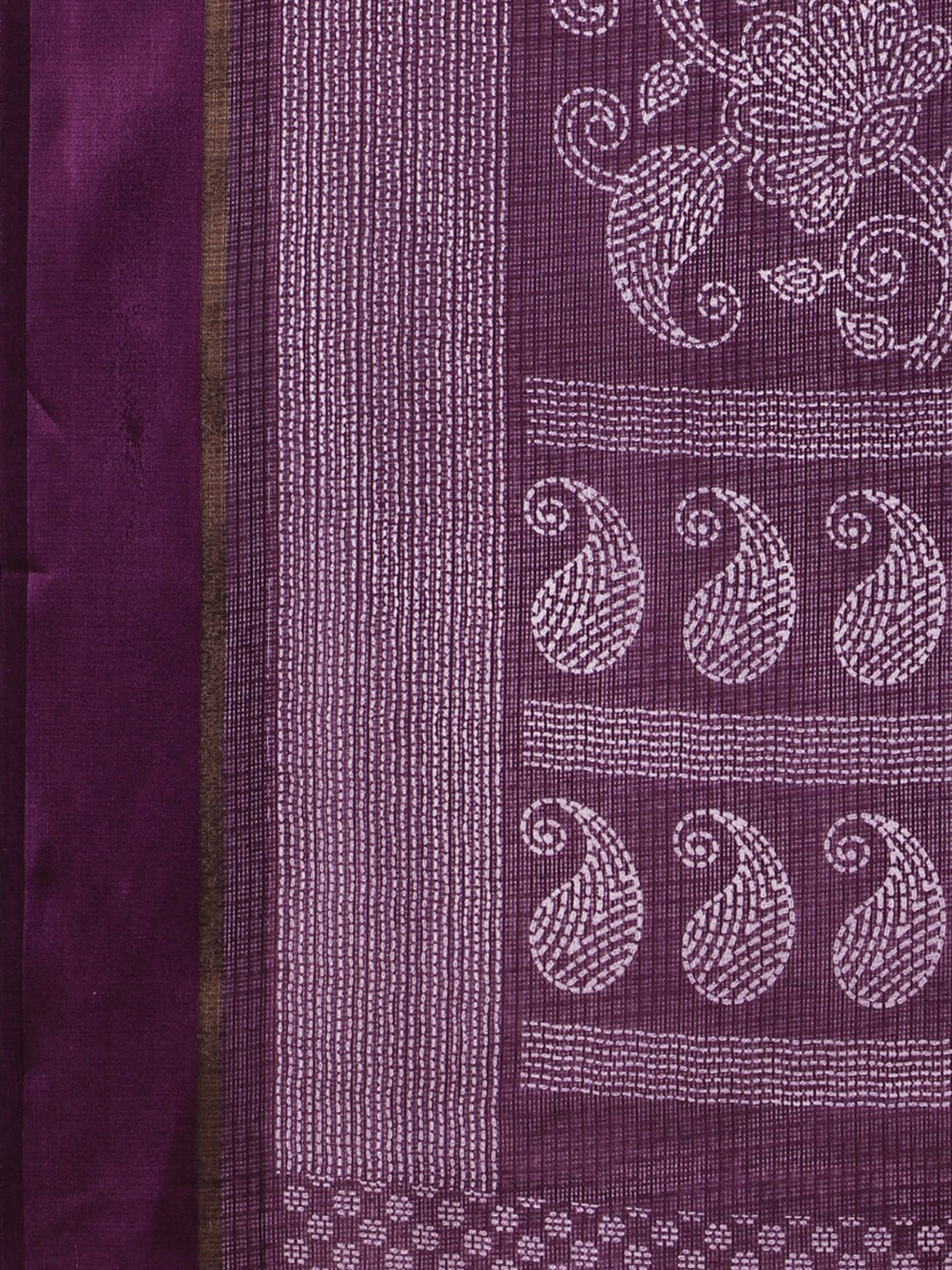 Kalini Purple & White Floral Kota Saree - Distacart