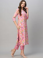 Thumbnail for Kalini Floral Printed Regular Kurta With Trousers - Distacart