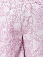 Thumbnail for Khushal K Women Lavender Printed Kurta with Palazzos - Distacart