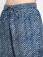 Thumbnail for Kalini Women Navy Blue Ethnic Motifs Printed Pure Cotton Kurta with Trousers & Dupatta - Distacart