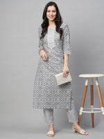Thumbnail for Kalini Women Ethnic Motifs Printed Kurta with Trousers - Distacart