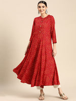 Thumbnail for Sangria Women Bandhani Printed Anarkali Kurta - Distacart