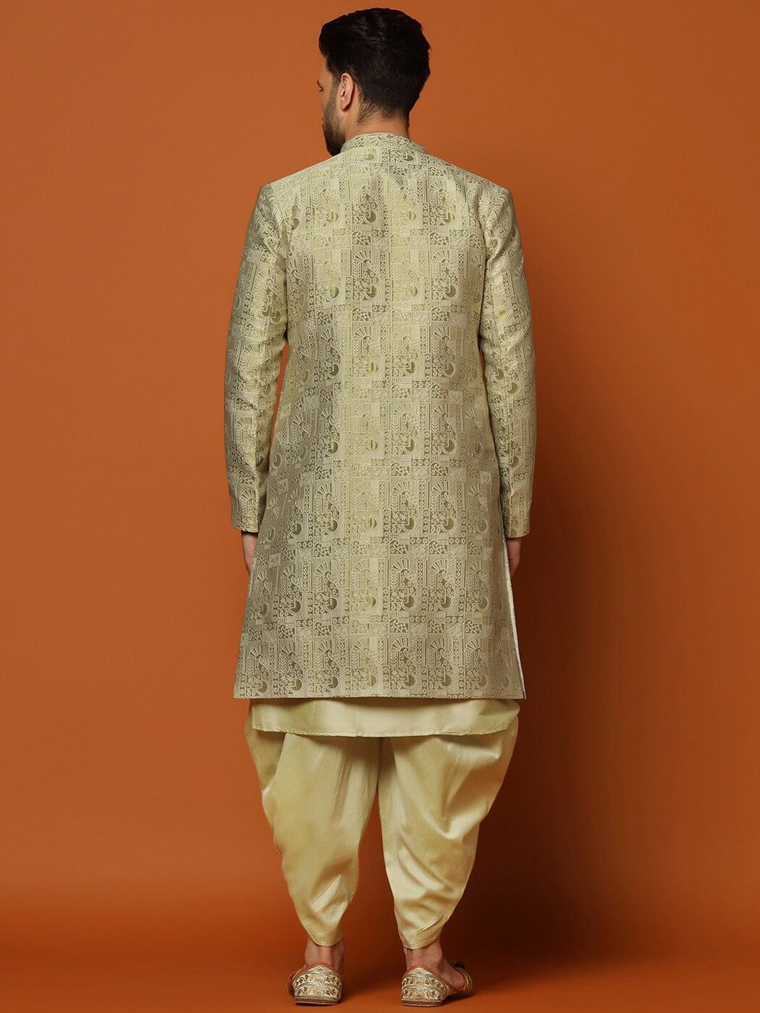 KISAH Self-Design Cotton Sherwani Set - Distacart