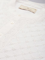 Thumbnail for House of Pataudi Men Chikankari Embroidered Pure cotton Jashn Kurta with Churidar - Distacart