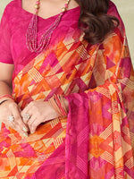 Thumbnail for Kalini Geometric Printed Saree - Distacart